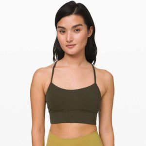 Lululemon Flow Y Bra Long Line *Nulu Dark Olive